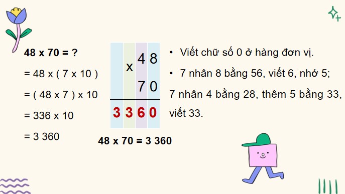 PowerPoint Toán 4 Bài 46: Nhân các số có tận cùng là chữ số 0