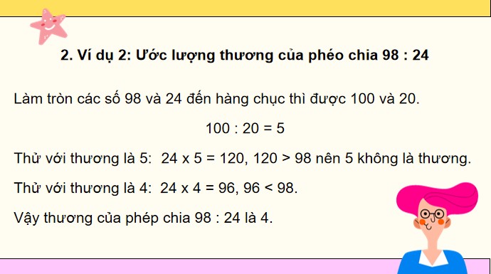 PowerPoint Toán 4 Bài 51: Ước lượng thương trong phép chia