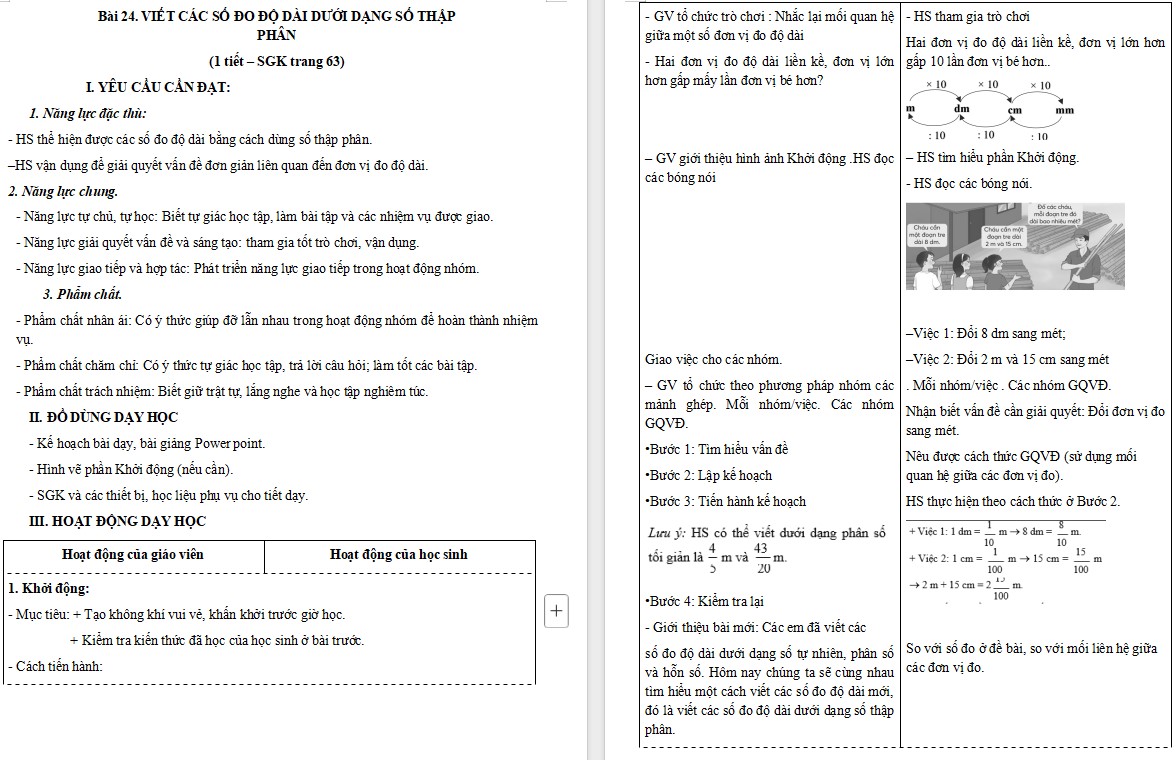 Giáo án Toán 5 CTST Bài 24 trang 55