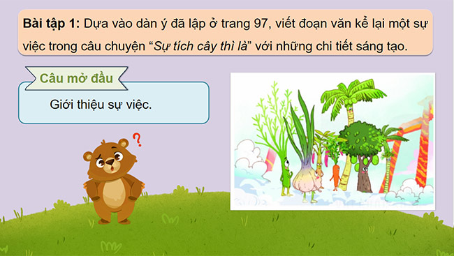 PowerPoint Tiếng Việt 5 Viết đoạn văn cho bài văn kể chuyện sáng tạo