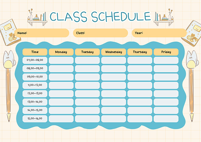 Mẫu thời khóa biểu