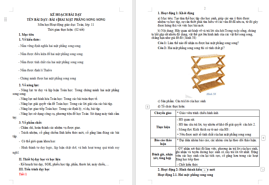 Hai mặt phẳng song song