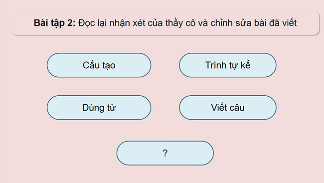 PowerPoint Tiếng Việt 5 Trả bài văn kể chuyện sáng tạo (Bài viết số 1)
