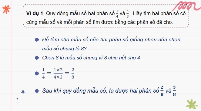 PowerPoint Toán 4 Bài 65: Quy đồng mẫu số các phân số