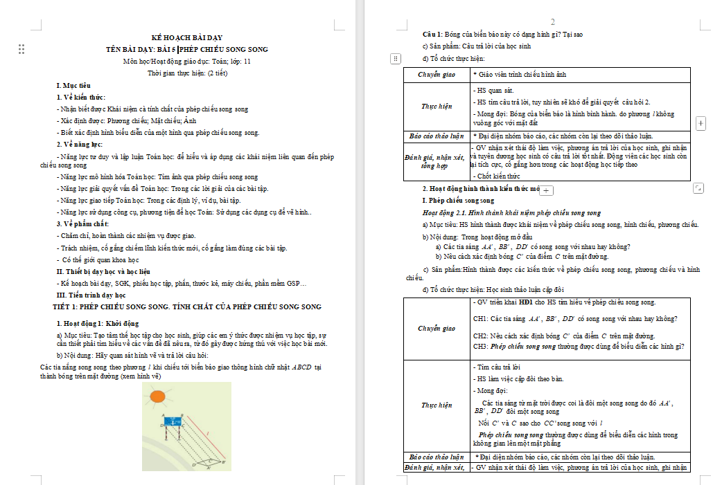 Phép chiếu song song