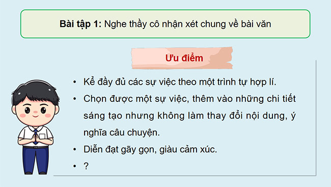 PowerPoint Tiếng Việt 5 Trả bài văn kể chuyện sáng tạo (Bài viết số 2)