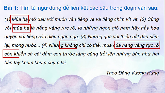 PowerPoint Tiếng Việt 5 Luyện tập về liên kết câu trong đoạn văn