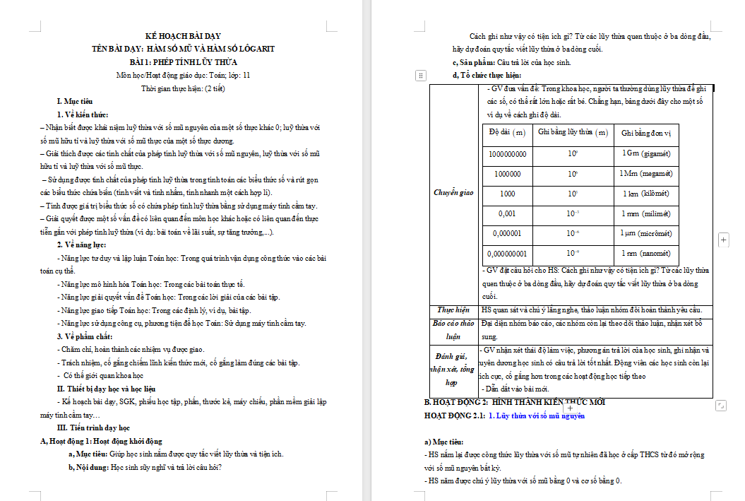 Phép tính lũy thừa