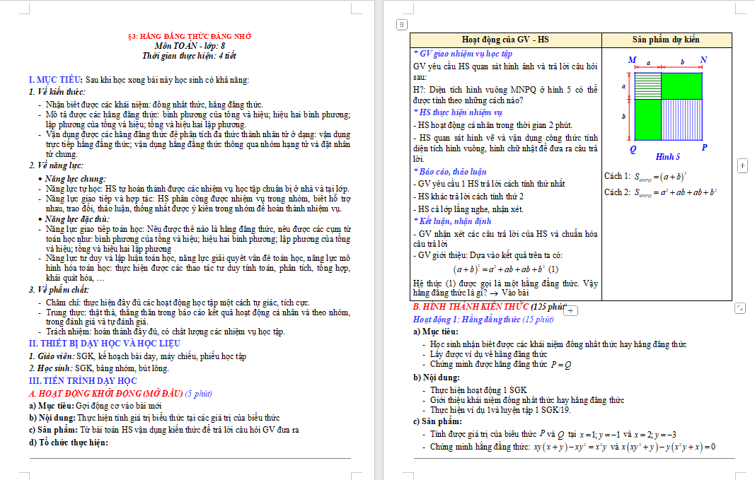 Hằng đẳng thức đáng nhớ