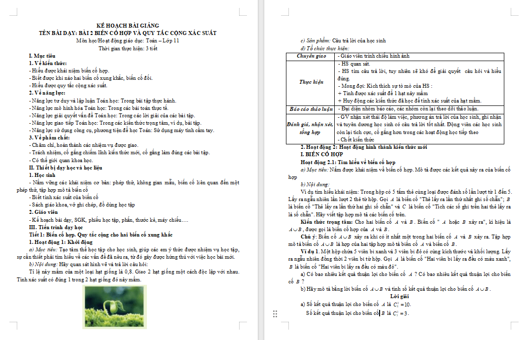 Biến cố hợp và quy tắc cộng xác suất