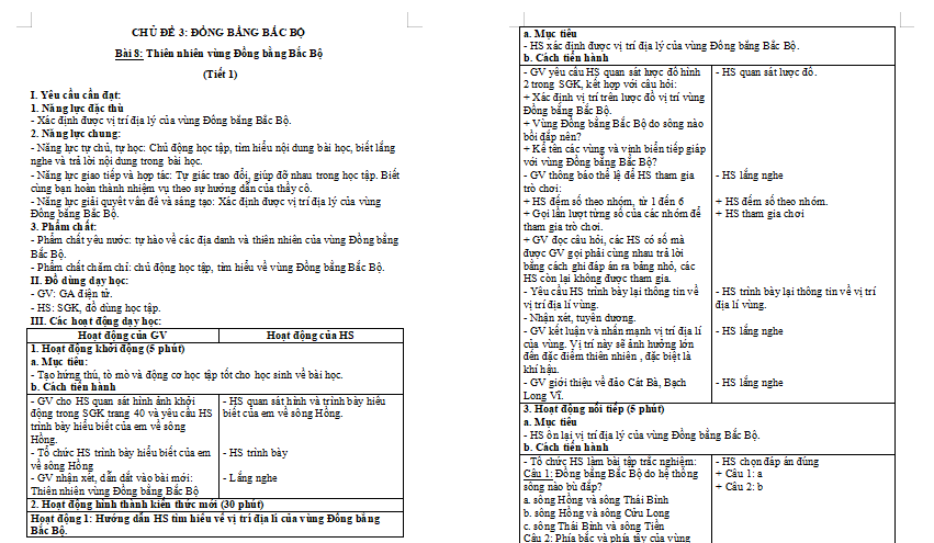 Bài 8: Thiên nhiên vùng đồng bằng Bắc Bộ