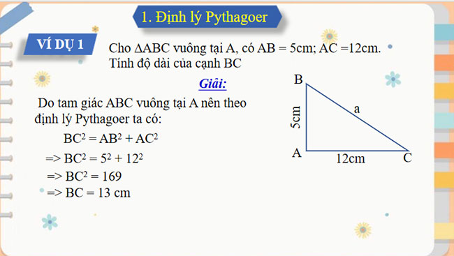 Giáo án PowerPoint Toán 8 Bài 1: Định lí Pythagore
