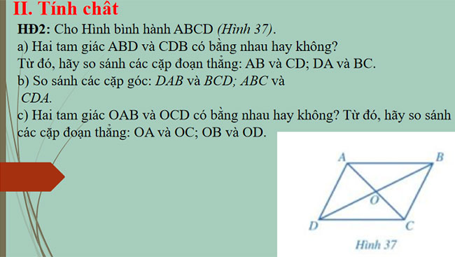Giáo án PowerPoint Toán 8 Bài 4: Hình bình hành