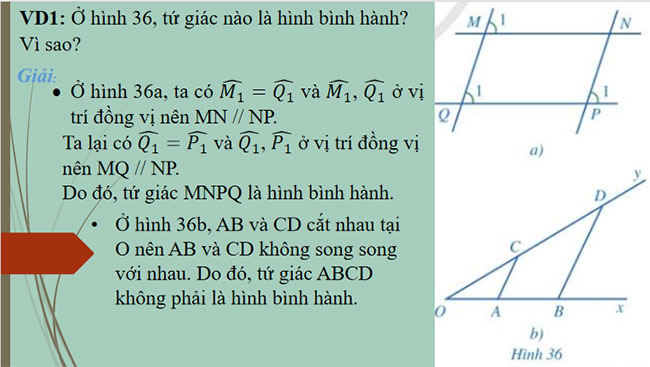 Giáo án PowerPoint Toán 8 Bài 4: Hình bình hành