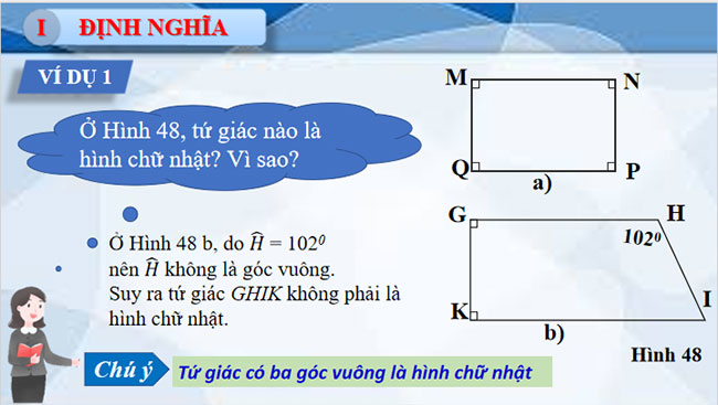 Giáo án PowerPoint Toán 8 Bài 5: Hình chữ nhật