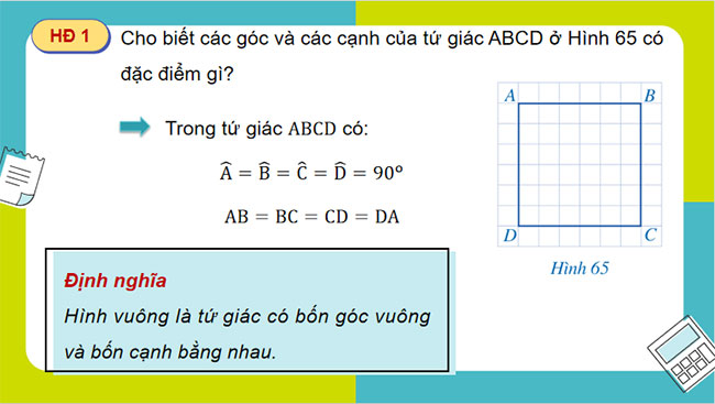 Giáo án PowerPoint Toán 8 Bài 7: Hình vuông