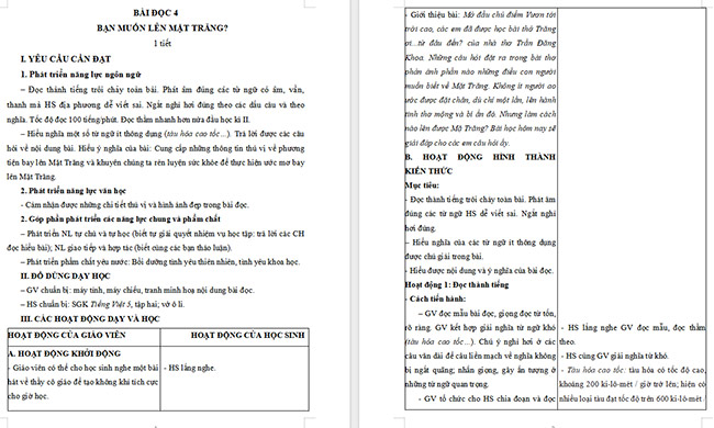 Giáo án Tiếng Việt 5 Bạn muốn lên Mặt Trăng?