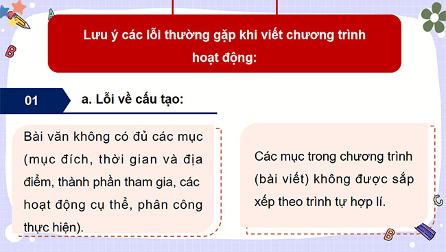 PowerPoint Tiếng Việt 5 Trả bài viết chương trình hoạt động