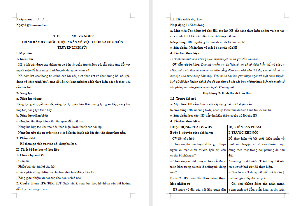 Giáo án PowerPoint Ngữ văn 8 Bài 1: Nói và nghe