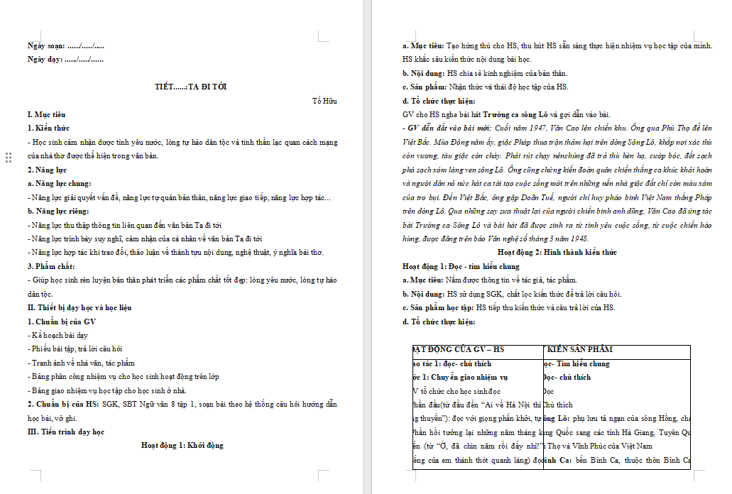 PowerPoint Ngữ văn 8 Bài 1 Ta đi tới