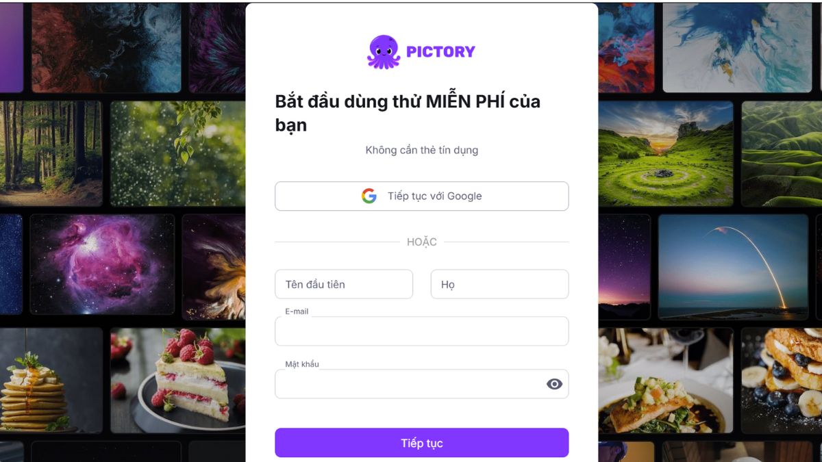 Tiếp tục với Google
