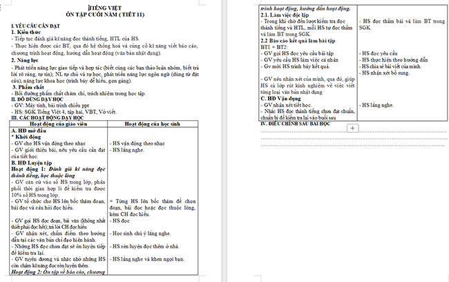 Giáo án Tiếng Việt 5 Ôn tập cuối năm học (Tiết 11)