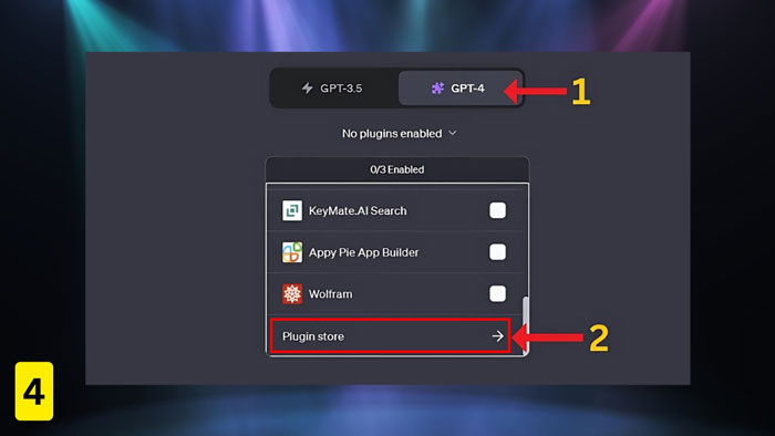 Chuyển sang tab ChatGPT-4