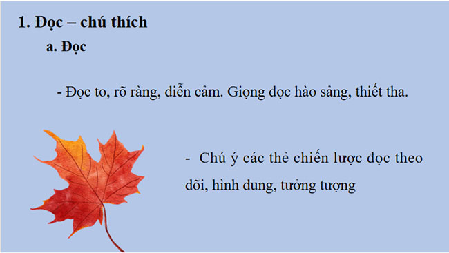 Giáo án PowerPoint Ngữ văn 8 Bài 7: Lá đỏ