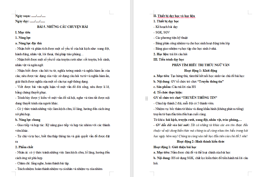 Giáo án PowerPoint Ngữ văn 8 Bài 5: Tri thức ngữ văn