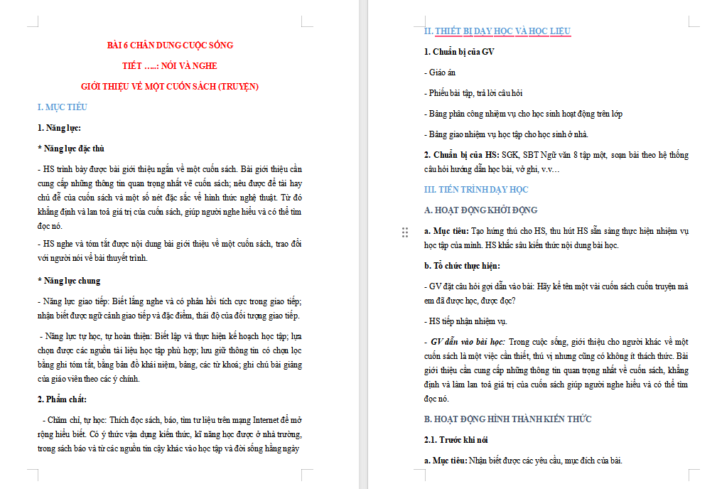  Giới thiệu về một cuốn sách truyện