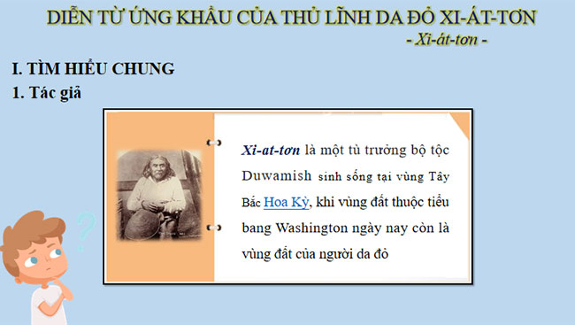  Diễn từ ứng khẩu của thủ lĩnh da đỏ Xi-át-tơn