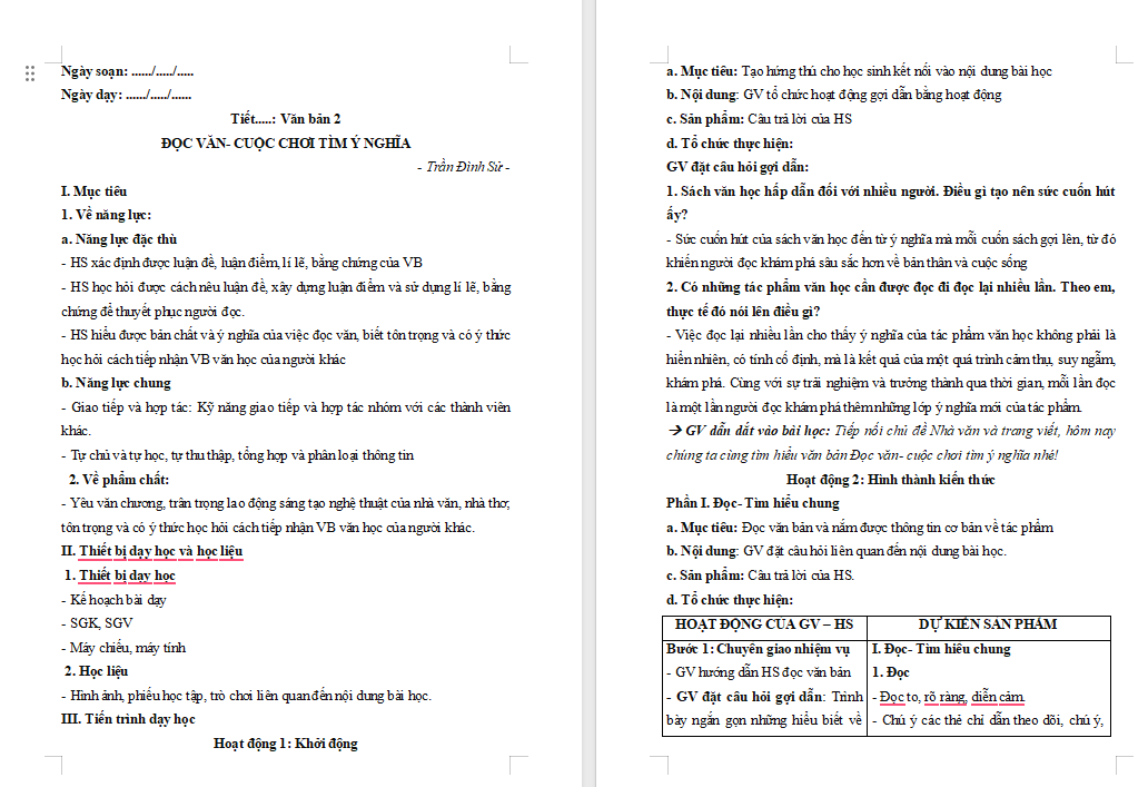 Đọc văn cuộc chơi tìm ý nghĩa