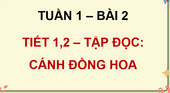 Bài 2: Cánh đồng hoa