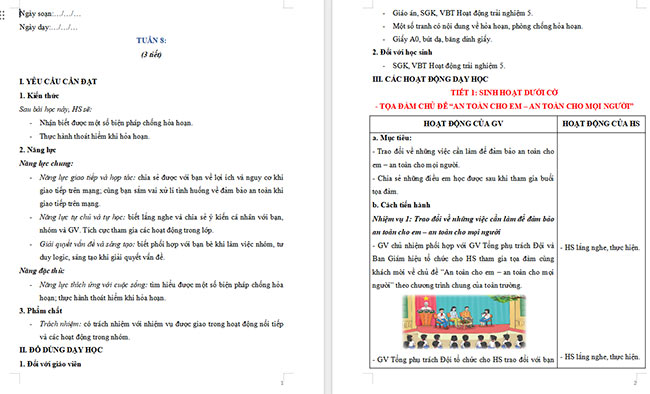 Giáo án Hoạt động trải nghiệm 5 Tuần 8
