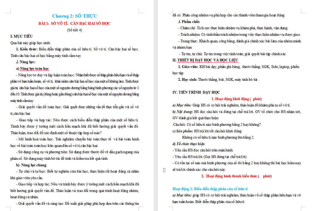 Số vô tỉ Căn bậc hai số học