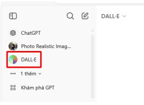 Chọn DALL-E trong ChatGPT