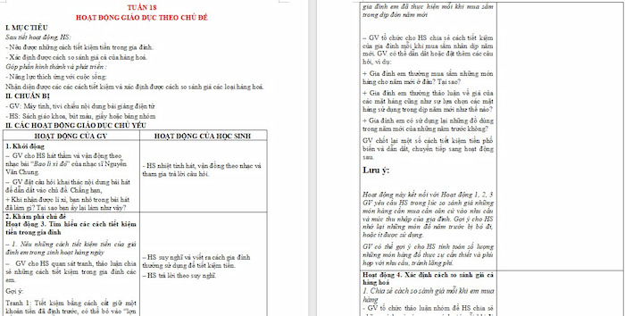 Giáo án Hoạt động trải nghiệm 4 Tuần 18