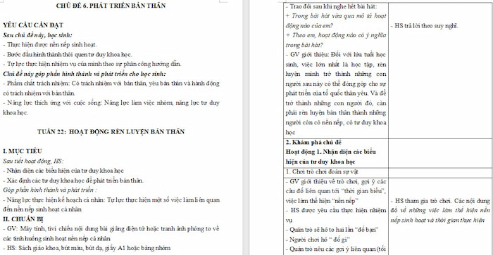 Giáo án Hoạt động trải nghiệm 4 Tuần 22