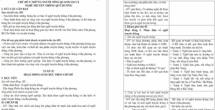 Giáo án Hoạt động trải nghiệm 4 Tuần 32