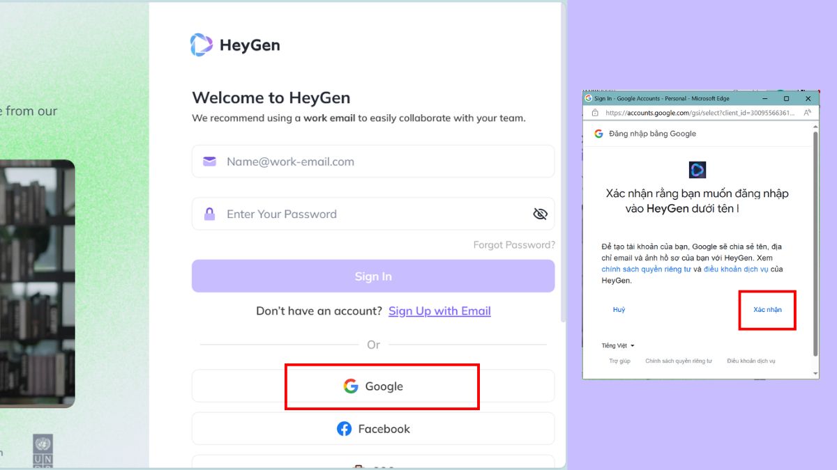 Đăng ký vào HeyGen