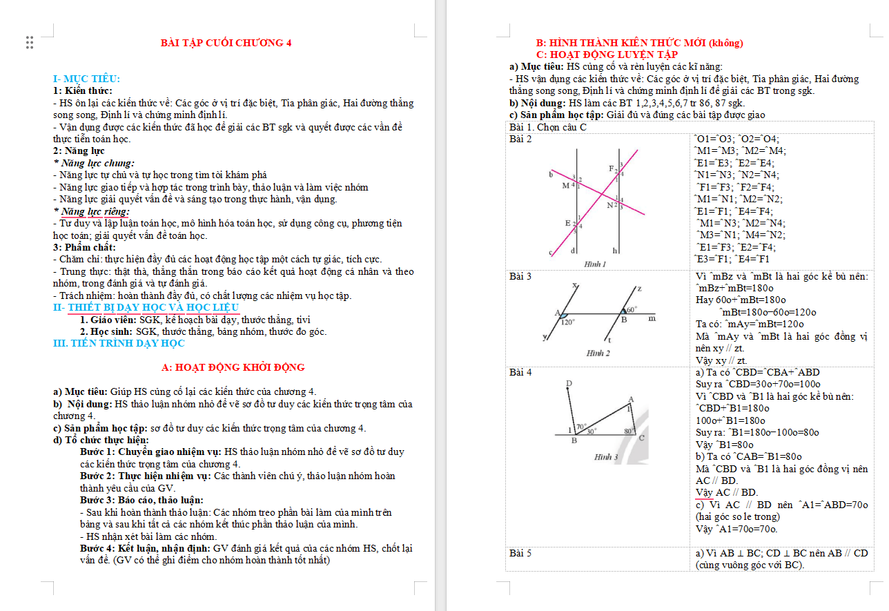 Giáo án PowerPoint Toán 7 Bài tập cuối chương 4