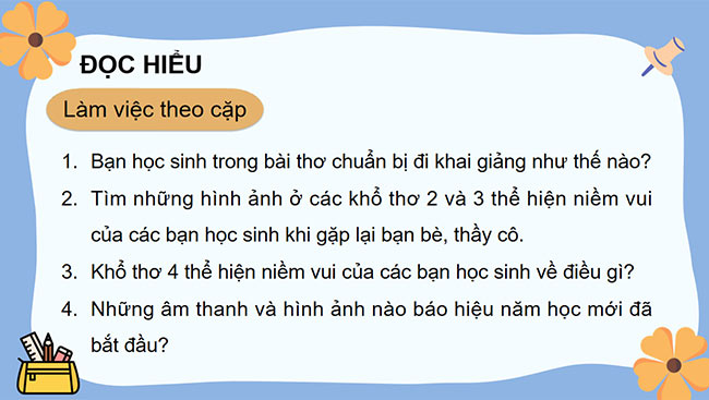 PowerPoint Tiếng Việt 3 Ngày khai trường