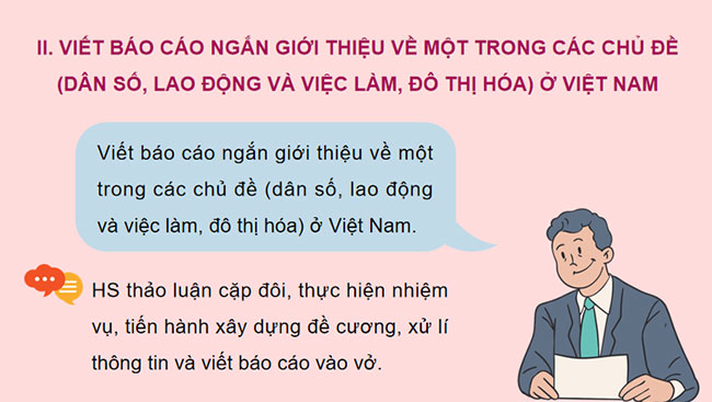 Thực hành Viết báo cáo về dân số, lao động và việc làm, đô thị hoá 