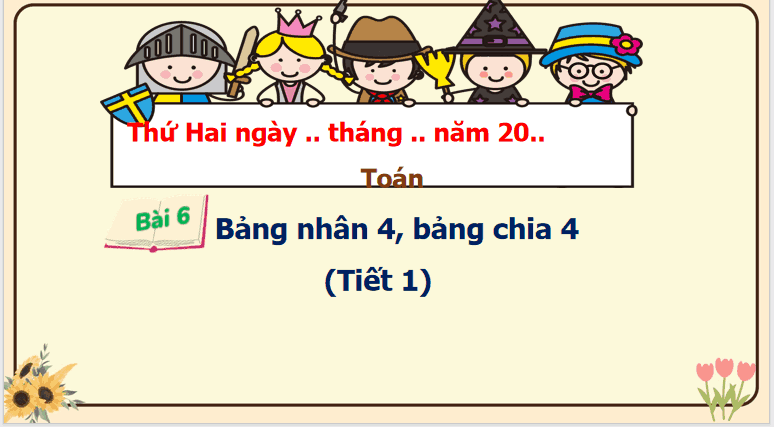 PowerPoint Toán 3 Bảng nhân 4, bảng chia 4