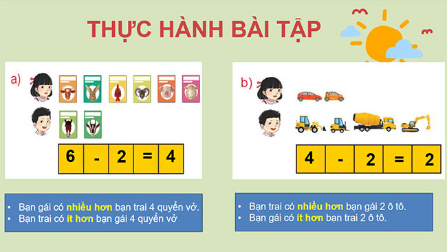 PowerPoint Toán 2: Nhiều hơn hay ít hơn bao nhiêu