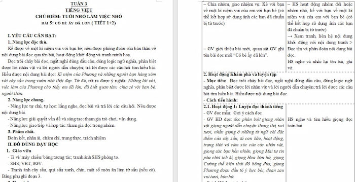 Giáo án Tiếng Việt 4 Cô bé ấy đã lớn
