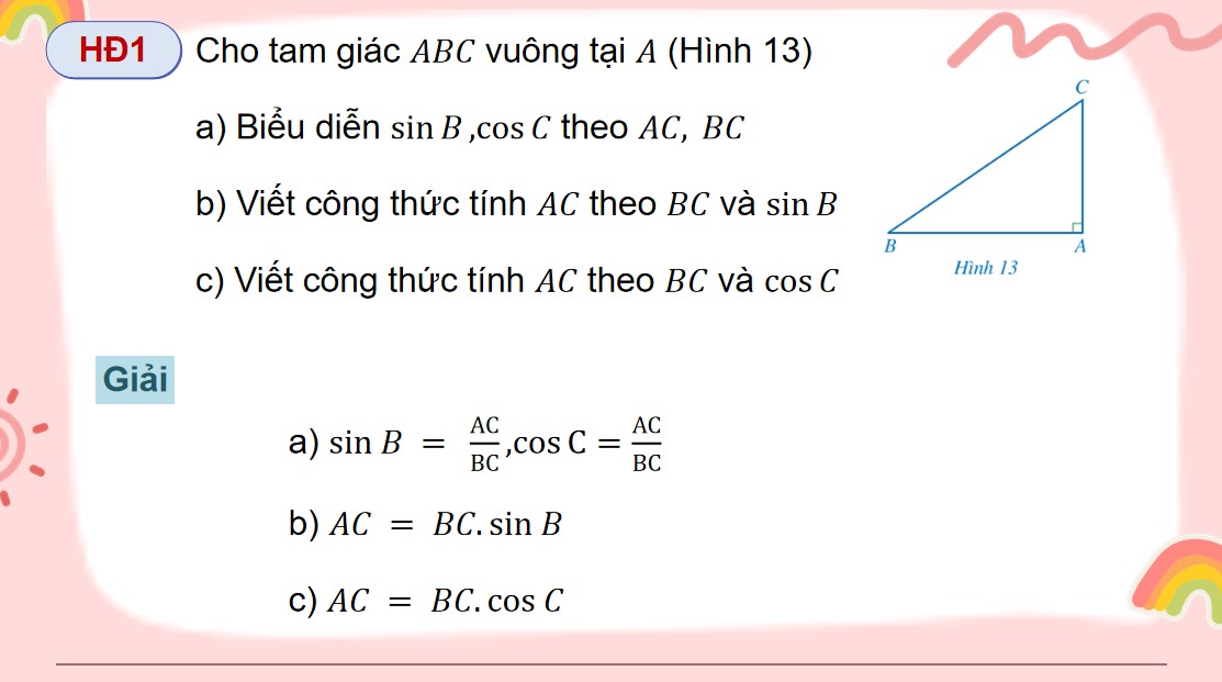 PowerPoint Toán 9 Cánh Diều Bài Một số hệ thức về cạnh và góc trong tam giác vuông