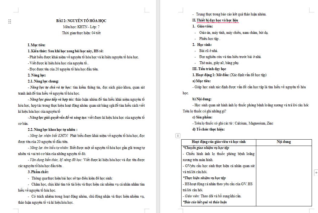 Giáo án PowerPoint Khoa học tự nhiên 7 Bài 2: Nguyên tử