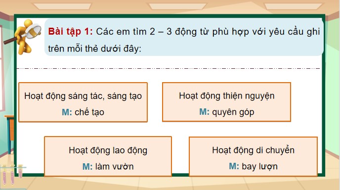 PowerPoint Tiếng Việt 4 Luyện tập về động từ
