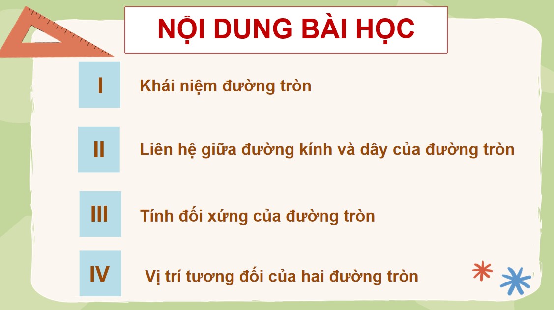 PowerPoint Toán 9 Cánh Diều Bài Đường tròn. Vị trí tương đối của hai đường tròn